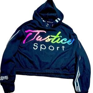 Justice Black Hoodie with Motivational Text